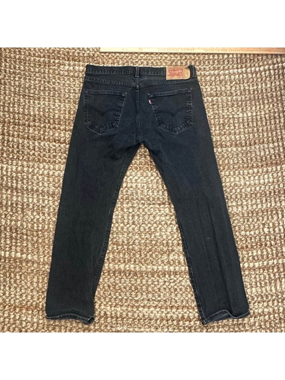 Levi's 501 36x30 Men Straight Leg Denim Jeans Black Regular Fit Button Fly